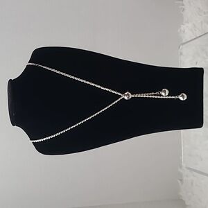 Milor Italian Sterling Silver Lariet style Necklace